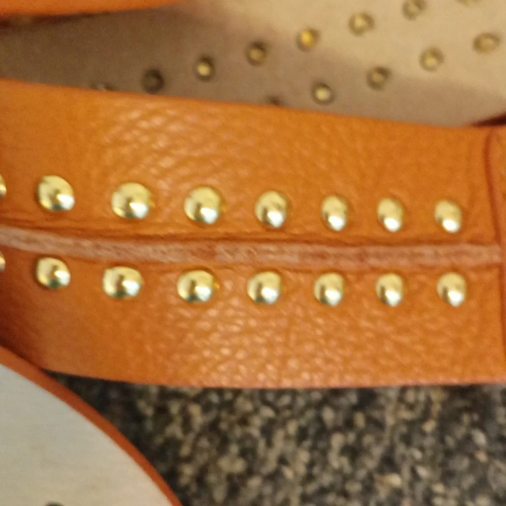 Michael Kors tan gold studded women's belt size L